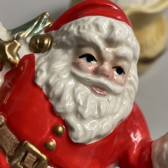 Fitz and Floyd Christmas Salt & Pepper Shaker Set Omnibus Santa Mail Bag - Picture 6 of 13